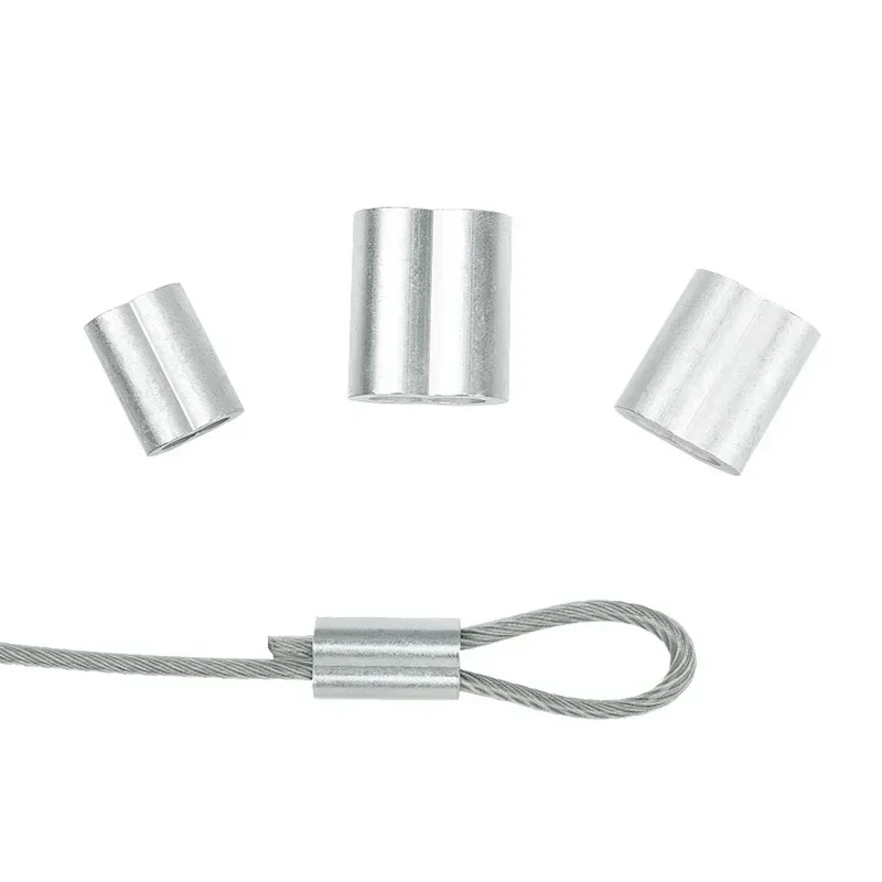 yes400PCS/1000PCS Crimping Sleeves M1 to M6 8 Shape Aluminum Wire Rope Ferrules  Clamps Clips Wire Cable Fittings