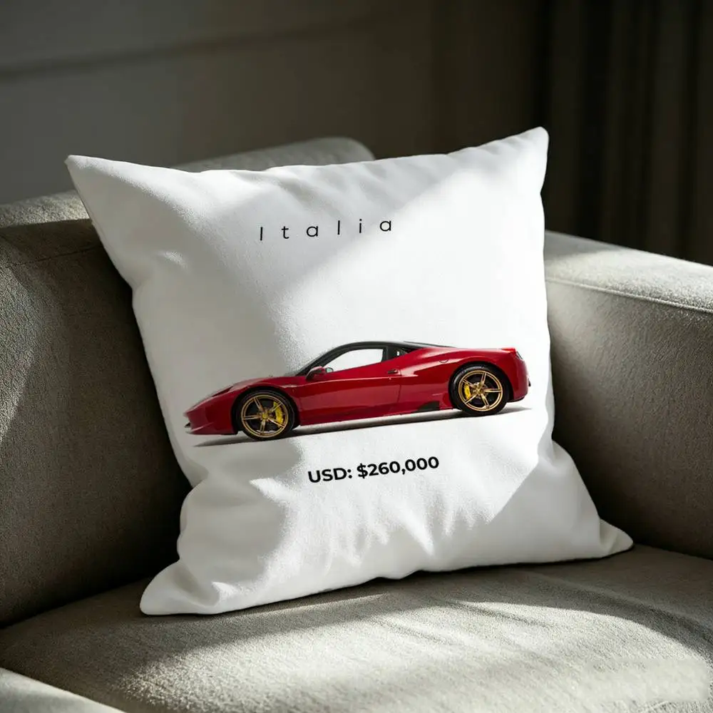 RariCars 458 Italia SP3 Daytona Series  Square Sofa Pillow Cover Solid Color Living Room Home Decor Cushion Case