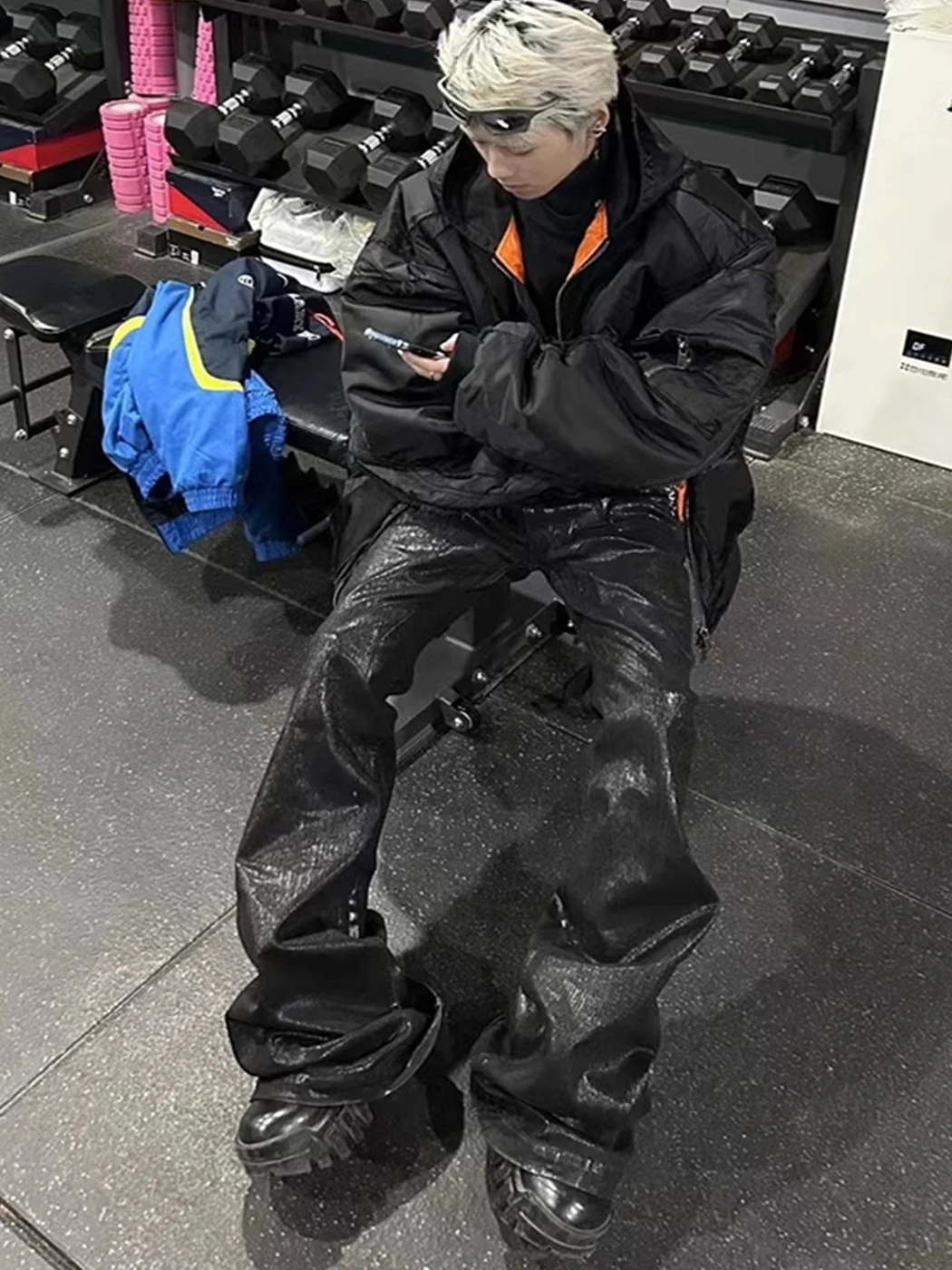 

Джинсы Mijko American k RO Sle Brued с восковым покрытием, эластичные, с легким расклешением, модный бренд INS, с небольшой плавающей лентой, длиной в пол...