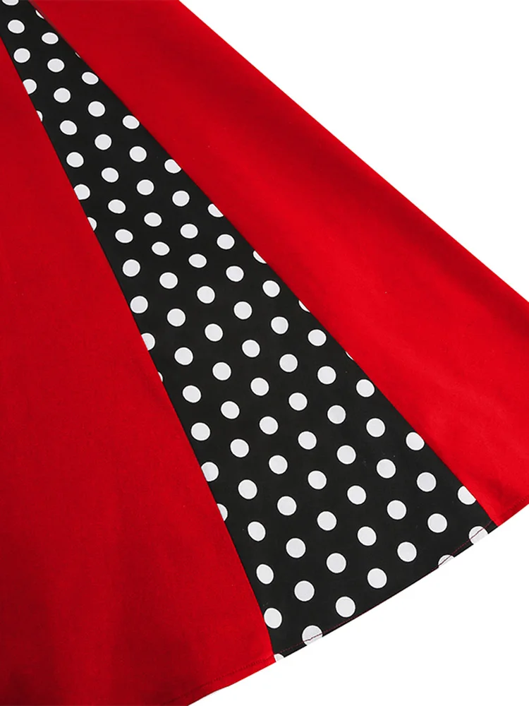 Tonval Sweetheart Neck Spaghetti Strap Double Breasted Long Dress 50s Pinup Vintage Polka Dot Women Party Sexy Dresses