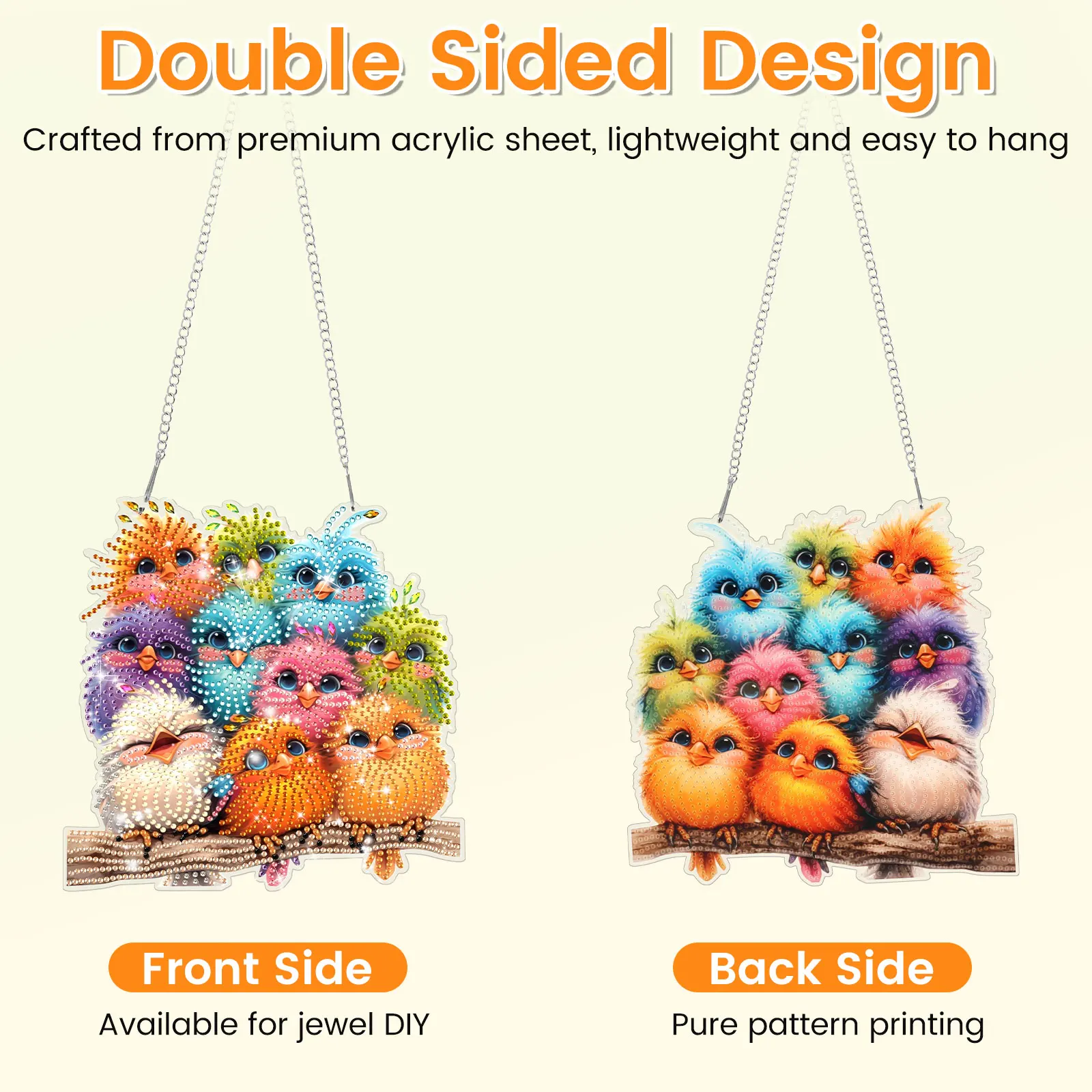 Kids Diamond Art Kit Special Shaped Rhinestone DIY Acrylic Art Craft Painting Window Pendant Home Garden Wall Hanging Ornament
