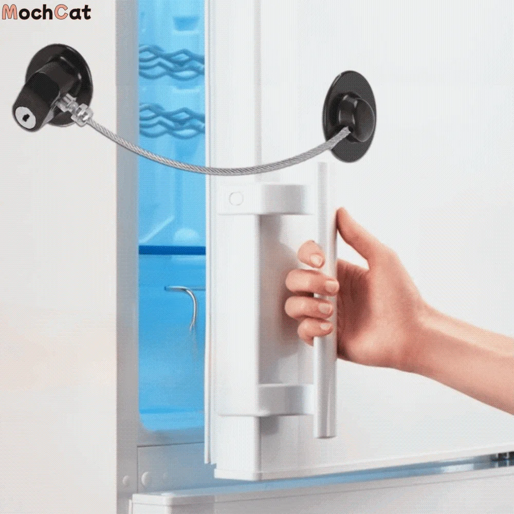 

2Pcs Self Adhesive Children Safety Lock No Drilling with Key Window Security Lock Steel Wire Lock Rope Wear-resistant