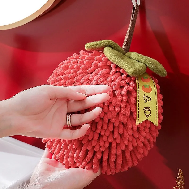 Chenille Handball Absorbent Hands Towel, Fast-Drying, Soft, Hanging, Hands Wipe Ball, Bathroom, Kitchen
