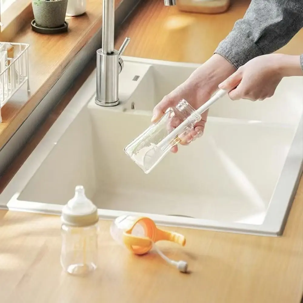 Without Blind Side Soft Head Bottle Brush Silicone Water Bottle Cleaner Bottle Cleaning Brush Soft Head Pacifier Nipple
