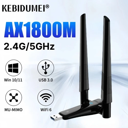 노트북 PC용 와이파이 동글 네트워크 카드, 와이파이 6 USB3.0 무선 어댑터, 1800Mbps 듀얼 밴드 2.4G, 5GHz, 802.11AX, 윈도우 10/11  Best5