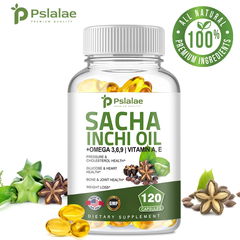 Sacha Inchi Oil Supplement - Rich in Omega 3, 6 and 9 and Antioxidants - for Brain & Heart Health