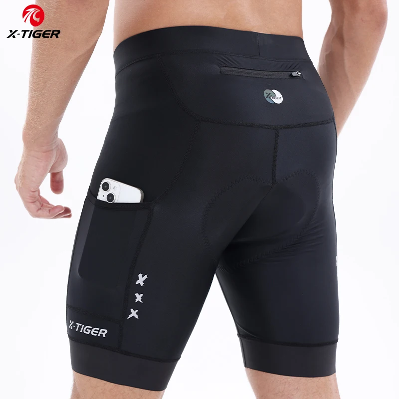 

X-TIGER Cycling Shorts Men's Pro Shock Absorption 5D Padded Reflective Breathable Mountain Road Bike Shorts with Back Pockets