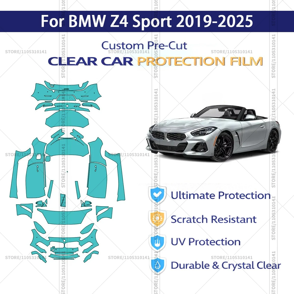 

For BMW Z4 Sport 2019-2025 Car Precut PPF Paint Protection Film Full Vehicle