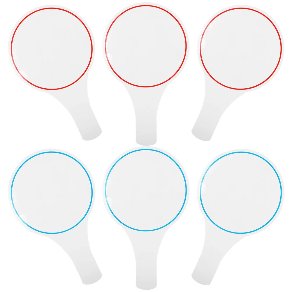 

6pcs Scoreboard Dry Erase Handheld Voting Paddles Mini White Boards Blank Single Side Thick Practical Writing Wiping Easy Safe