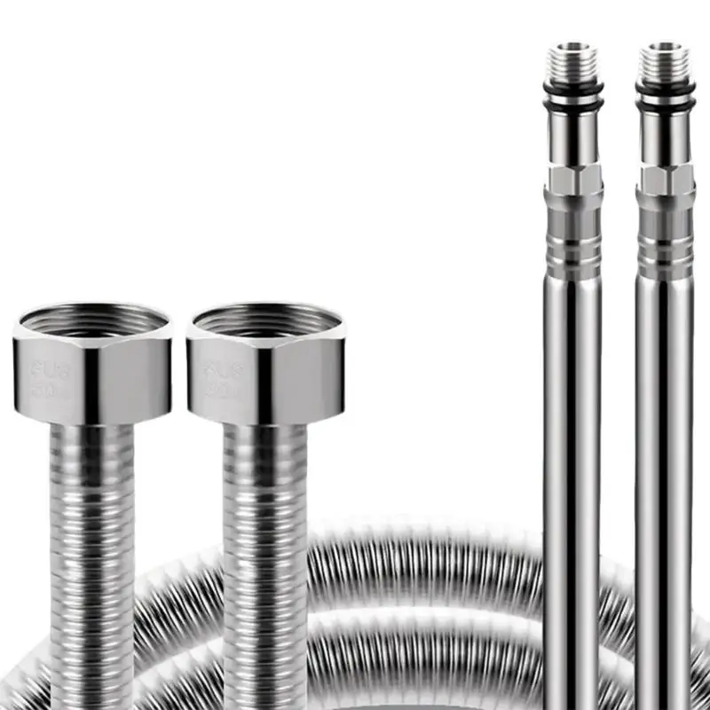 LX0C 2Pcs Faucet Hose Hot and Cold Water Inlet Pipe Stainless Steels Heaters Connecting Pipe Shower Hose Connecting Pipe