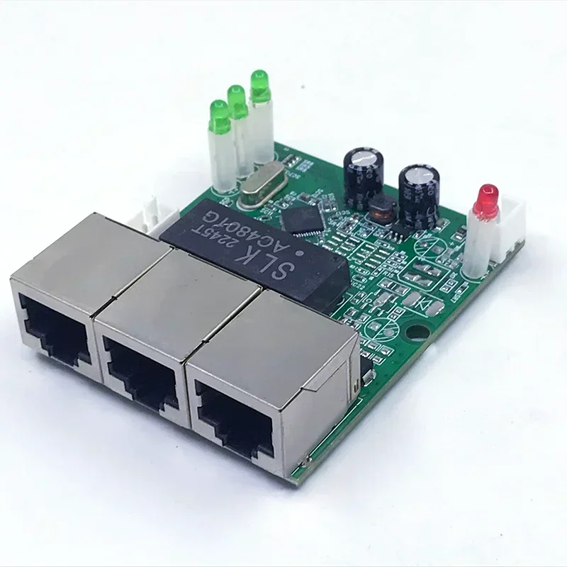 Mini PCBA 4/5 Poorten Networkmini ethernet switch module 10/100Mbps 5V 12V 15V 18V 24V