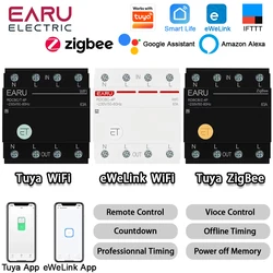 Tuya eWeLink WiFi ZigBee Smart Circuit Breaker MCB 3P+N Timer Relay Switch Voice Remote Control for Alexa Google Home Assistant