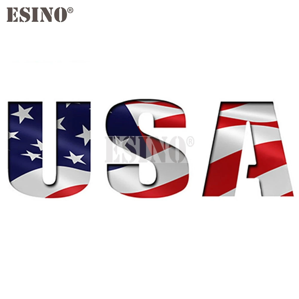 Patriotic American Flag USA Lettering Decal, Waterproof Vinyl Car Sticker Graphic for Auto Bumper, Tailgate, Truck & SUV
