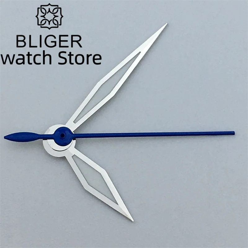 BLIGER 실버 블랙 포인터, 녹색 발광 포인터, NH35 NH36 무브먼트에 적합