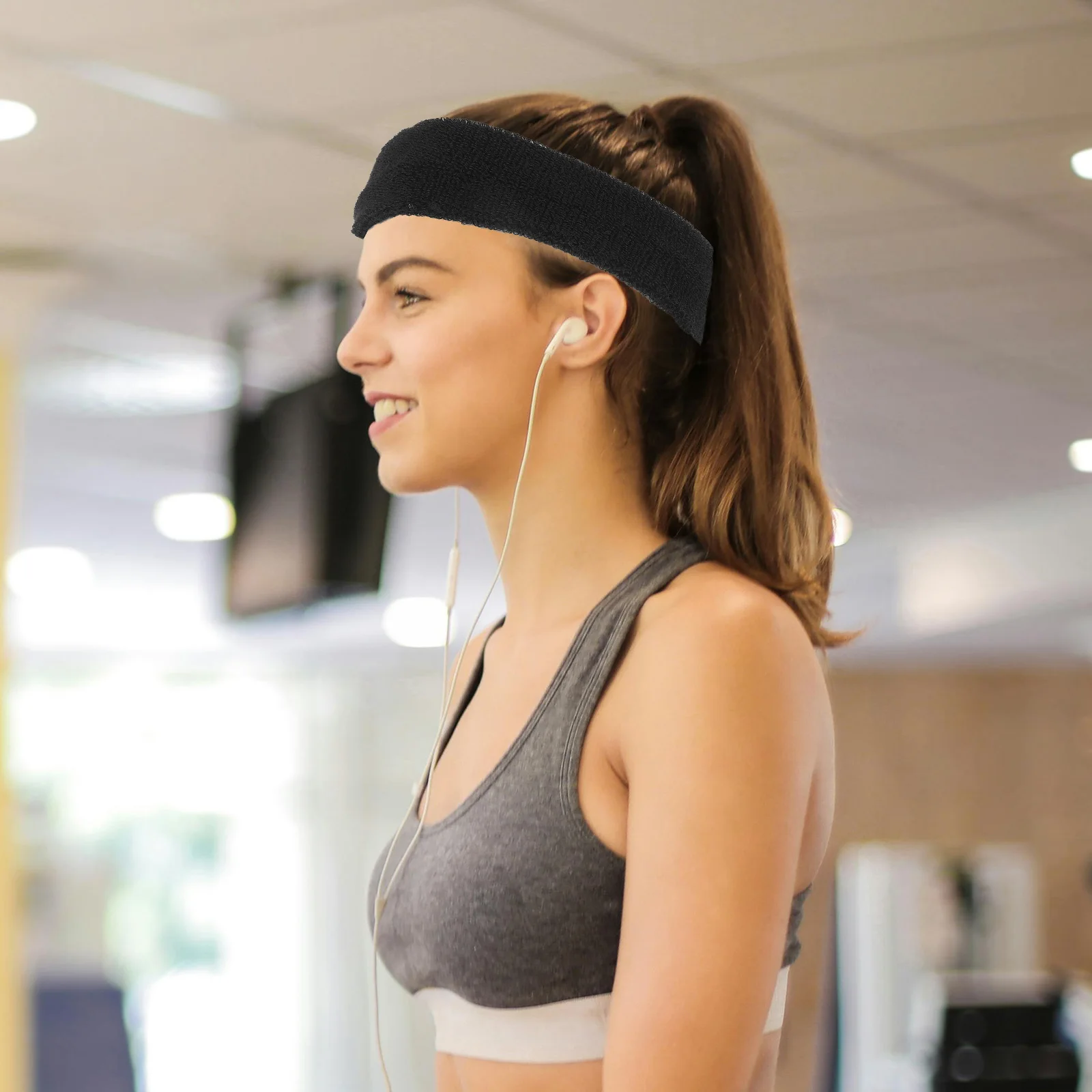 

6Pcs Sports Headbands for Women Breathable Polyester Sweatbands Hair Bands Workout Accessories Exercise Running Sweat Headband