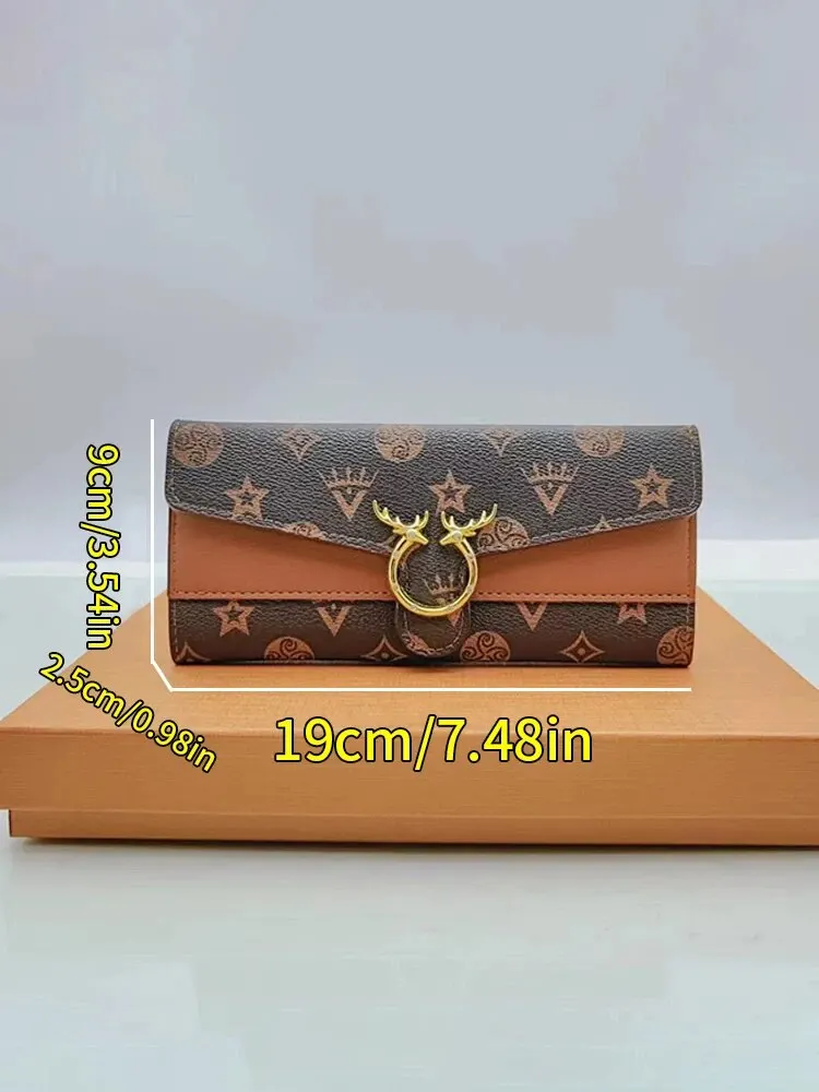 PU Leather Wallet Long and Fashion Embossed Pattern Multi Card Slots Large Capacity Wallet for Women