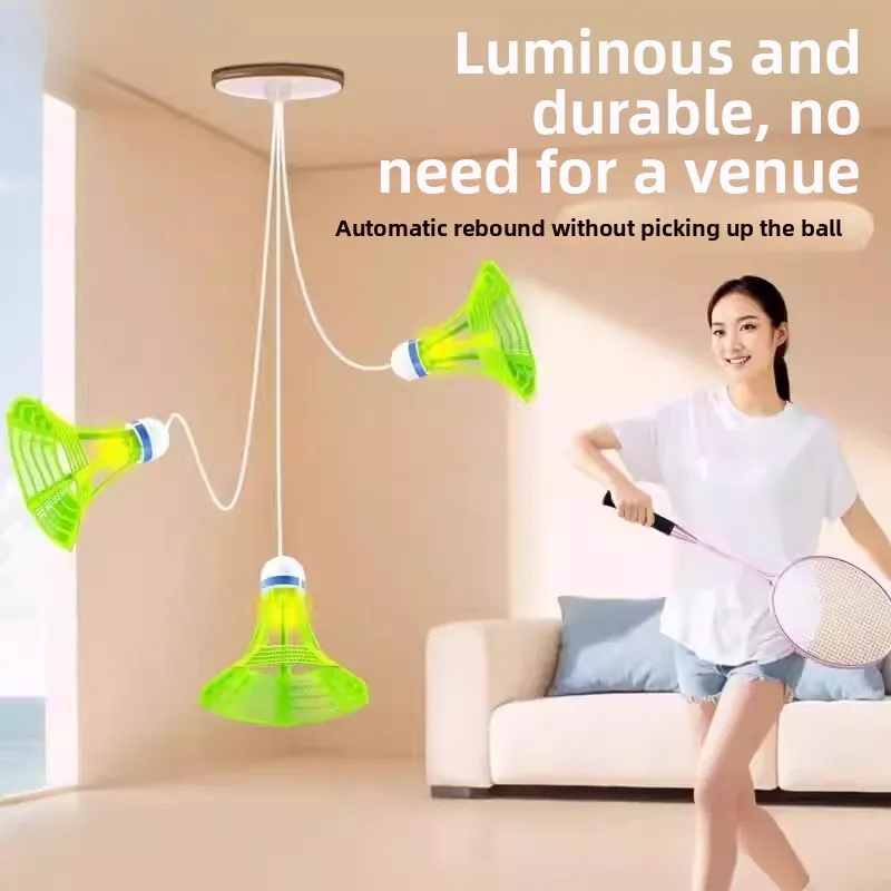 

Indoor Badminton Training Self-Playing Interactive Automatic Trainer with Line Focus Training Ball Windproof Professional Grade