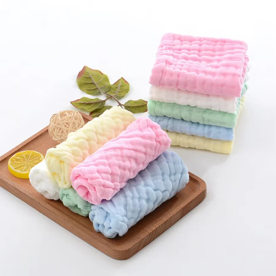 

5-piece set Bath towels Facial washcloths Pure cotton gauze square towels Handkerchiefs for bathing and feeding babies