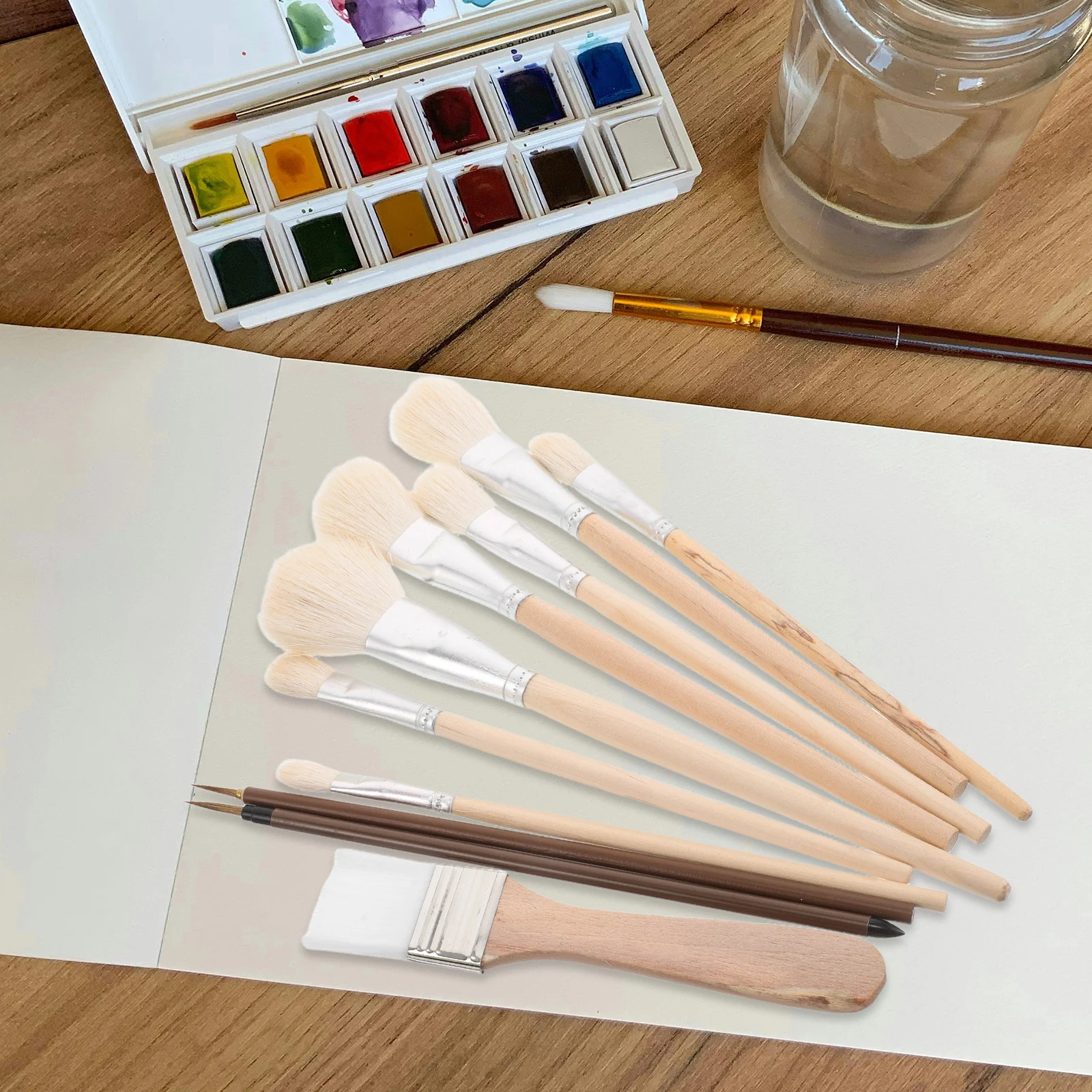 1 مجموعة فرش الرسم الزيتي للألوان المائية السيراميك الفن غرامة التفاصيل شعيرات ناعمة قابلة لإعادة الاستخدام مجموعة فرشاة الفنان متعددة الأغراض الصغيرة