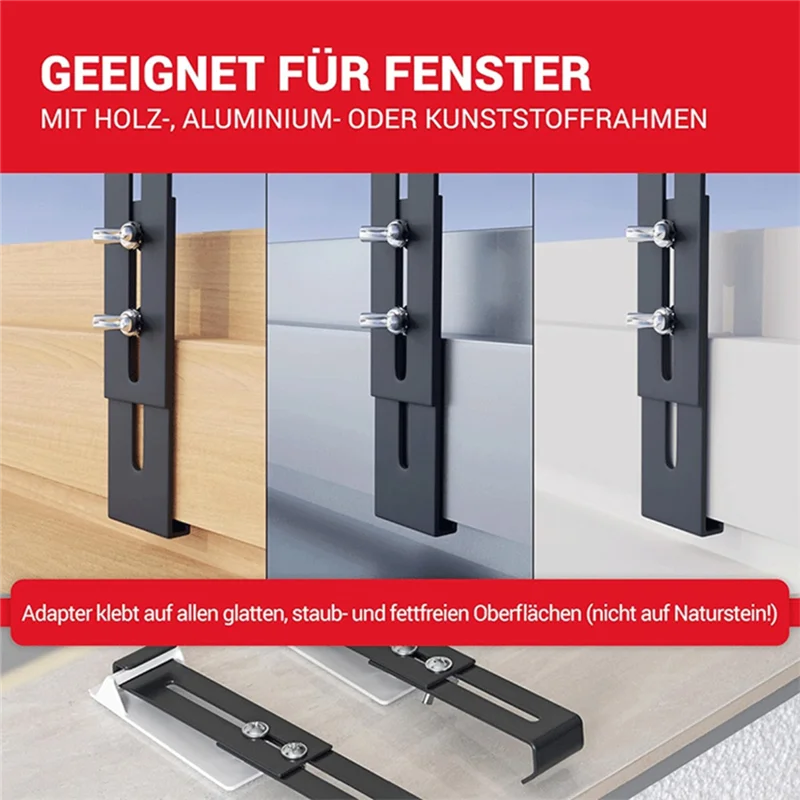 

M12K-Invisiblewindow Sill Flower Box Holder Without Drilling-Set Of 4-Sturdy,Height Adjustable Window Box Holder