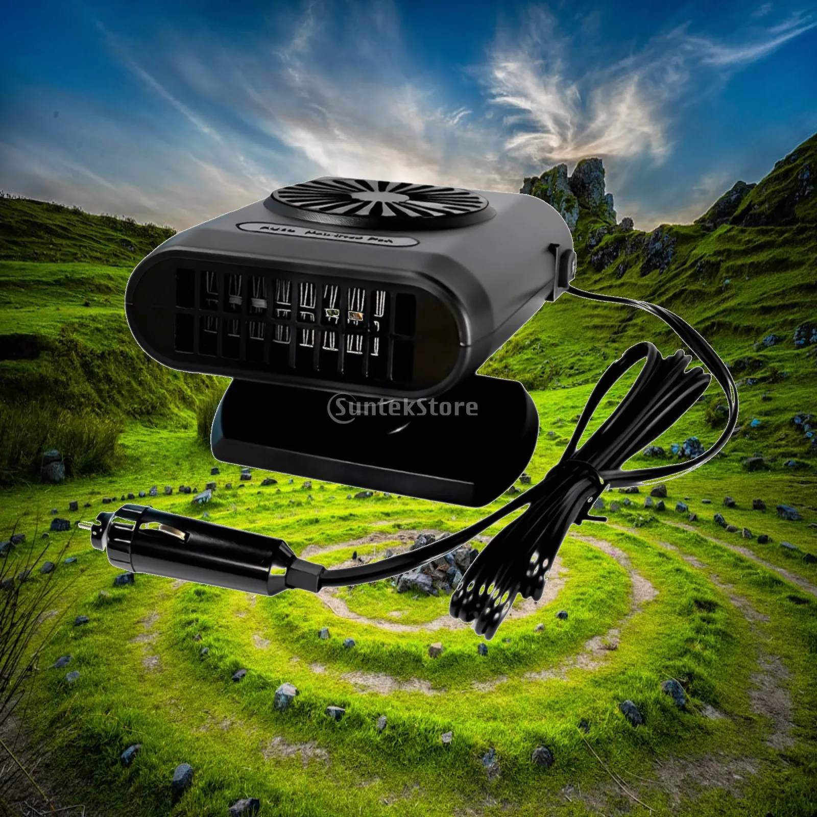 12v Heater Portable Car Heater Fan Auto Defroster Rotatable Air Conditioning Cooling for Winter Windshield Clear Driving