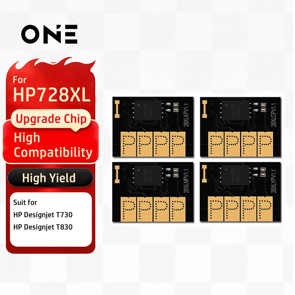 New Upgrade For HP 728 728XL Cartridge Chip For HP DesignJet T730 T830 Printer F9J68A F9J67A F9J66A F9J65A F9K17A Cartridge Chip