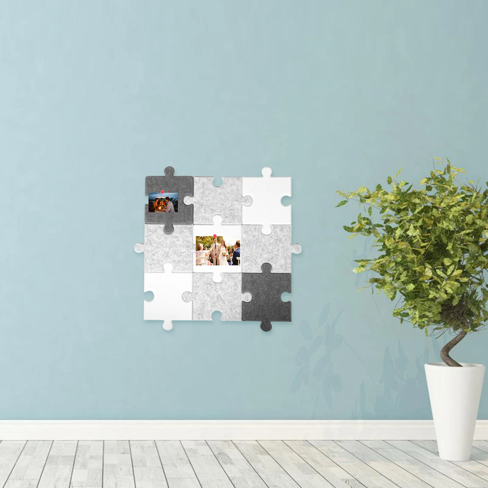 

9pcs Felt Decorative Wall Panels 3D Puzzle Tiles Self-Adhesive For Playroom Office Acoustic Decor Bulletin