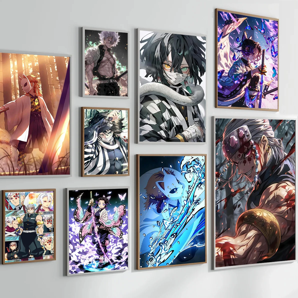 

D-Demon Slayer Tomioka Self-adhesive Poster Anime Wallpaper Figures HD Himejima Decor Home Decoration Painting Cartoons Kid Gift