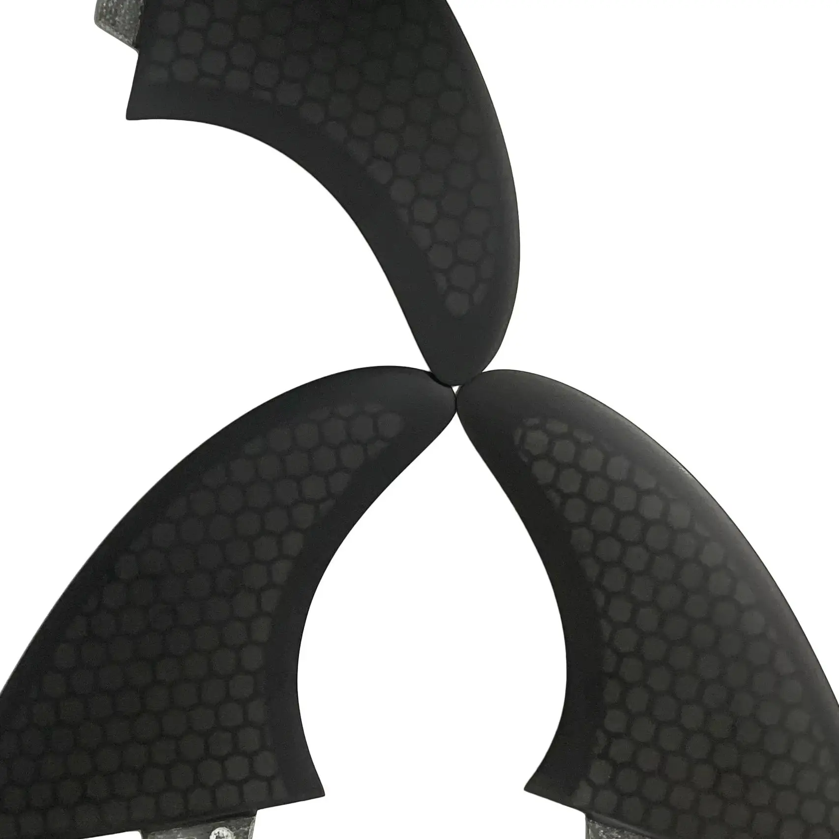 RISECE Fiberglass Surfboard Fins AM2 Honeycomb Surf Fin Double Tabs 2 Base Thruster Fin Set 3PCS