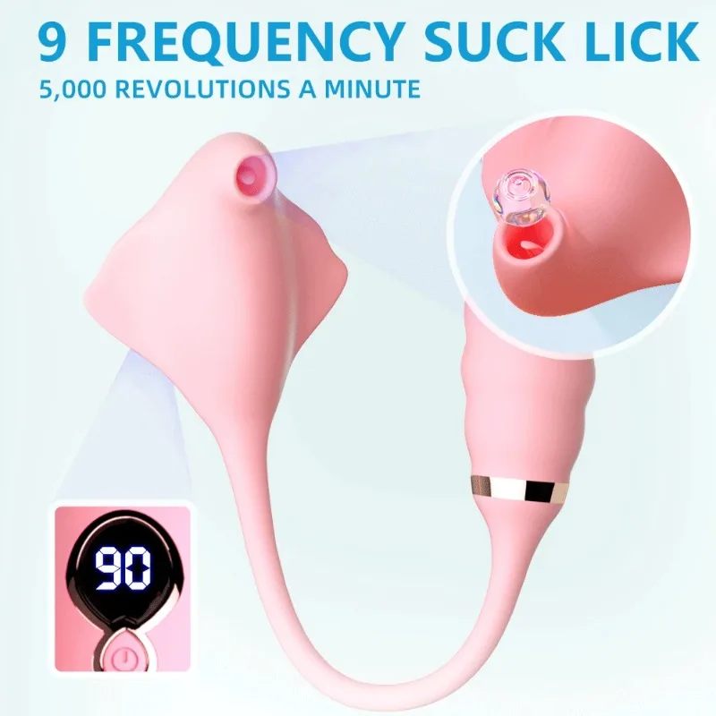 Thursting Sucking Double-head Vibrator Dildos Clitoris Stimulator Masturbator Plug Wearable Jump Egg Adults Sex Toy for Women18+