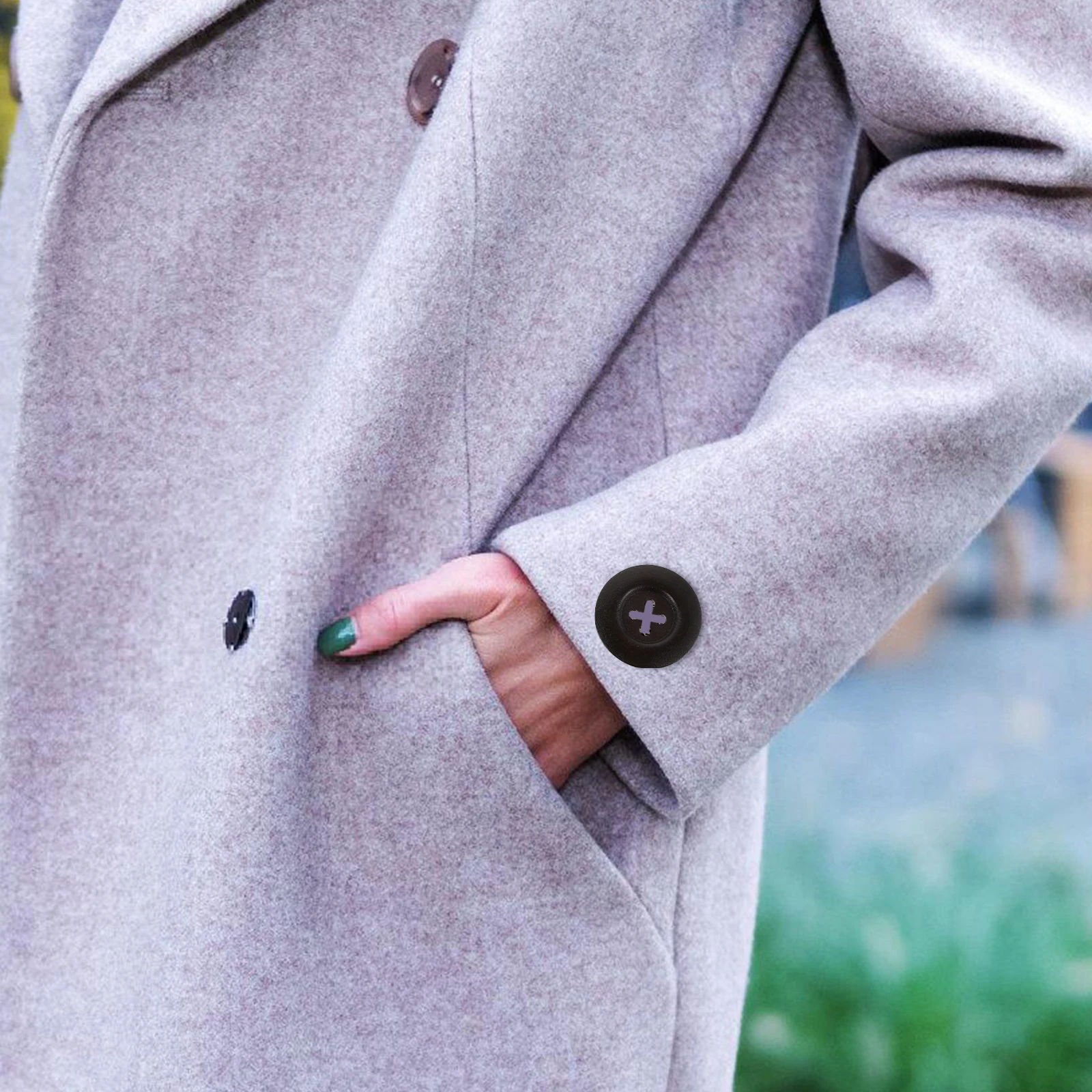 

10pcs 50Mm Round Coat Buttons Smooth Edges Wooden 4 Holes Sewing Buttons For Diy Crafts Knitting Scrapbook Brown