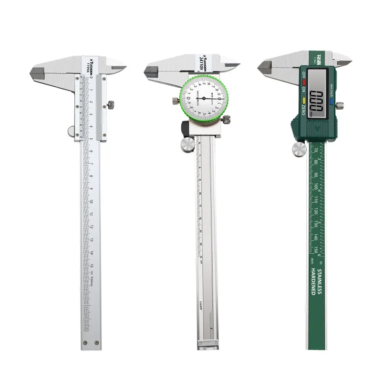 Calibrador Digital de Acero Inoxidable 0-150 mm, IP54 Resistente a Impactos, con Pantalla Electrónica y Dial para Mediciones de Precisión