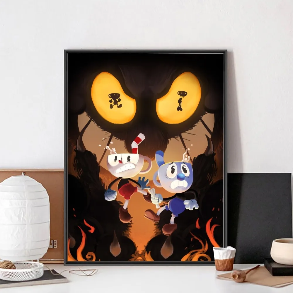 Cartoon Game C-Cuphead Poster No Framed Poster Kraft Club Bar Paper Vintage Poster Wall Art Painting Bedroom Study Stickers