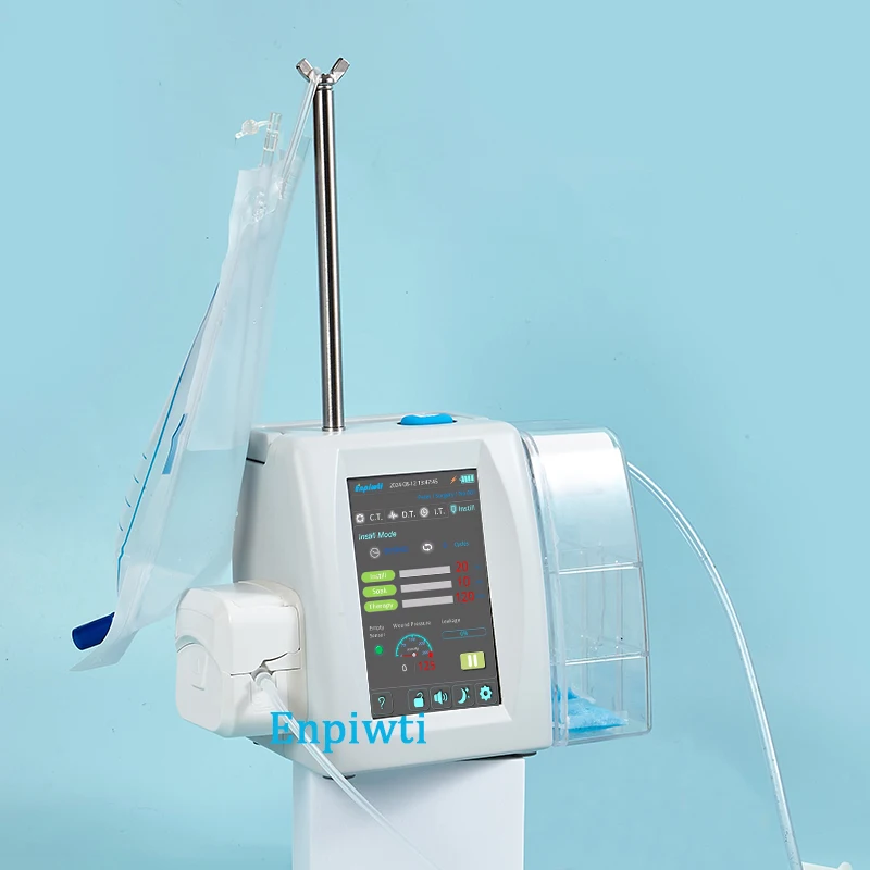 

negative pressure wound therapy system with irrigation instill NPWT device with 5 sets dressing kit and 5pcs disposable canister