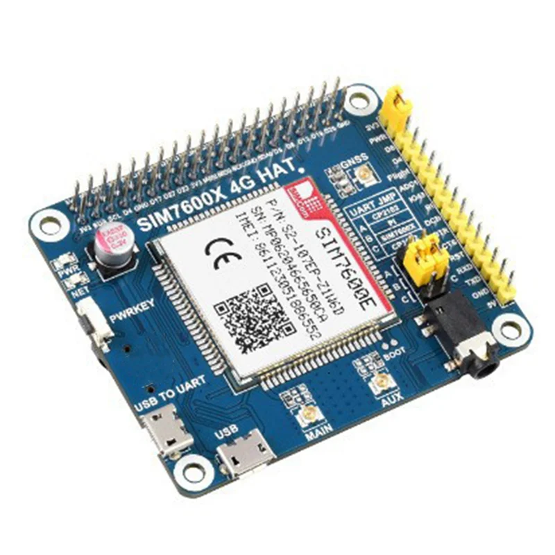 

SIM7600E LTE Cat1 Module Forraspberry Pi 4G Expansion Board Compatible With3g/2G, GNSS Module