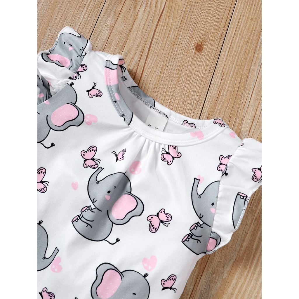 3-24 Months Baby Girl Romper Cute Little Elephant Sleeveless Bodysuit Infant Girl Summer Jumpsuit Toddler Girl Casual Outfit