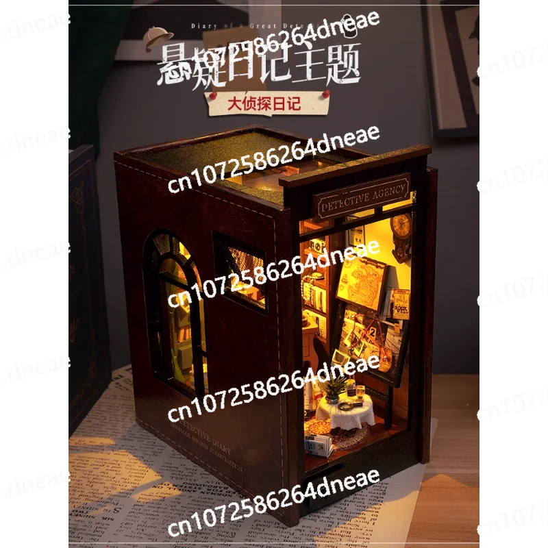 

Cottage book detective three-dimensional book hand-assembled miniature scene model building block puzzle birthday gift