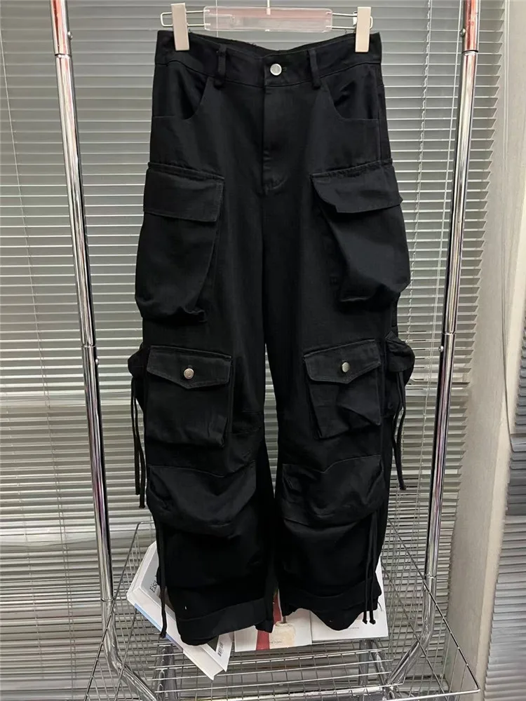 27-46 New 2024 Men Women Clothing Original Yamamoto Style Multiple Pockets Street Loose Cargo Pants Trousers Plus Size Costumes