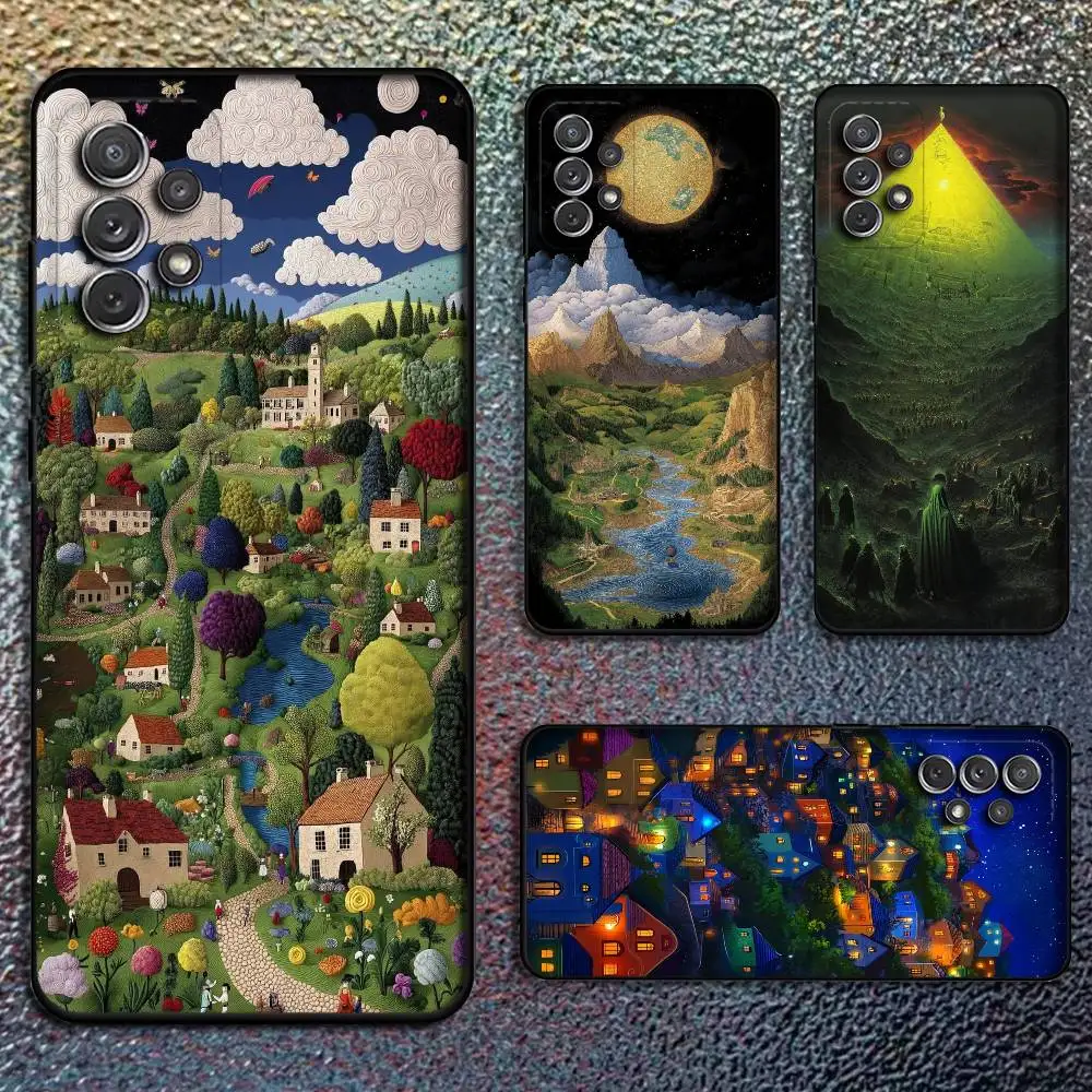Cosmic Wanderer Phone Case For Samsung S24,21,22,23,30,Ultra,20,Plus,Note,10,9,Black soft silicone case