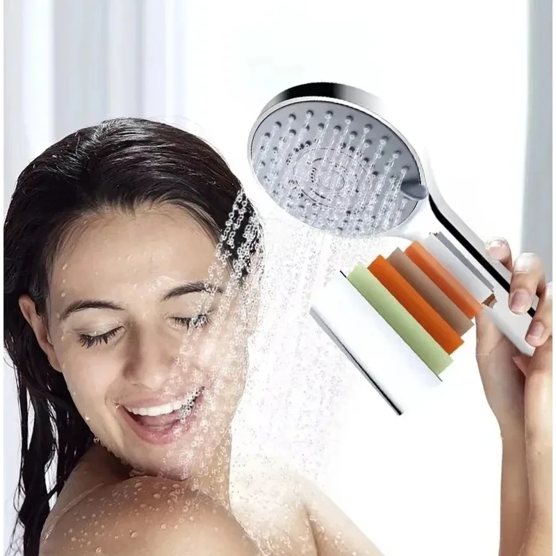 5-Speed Handheld Shower Head Set - Boosted Pressure 3-Piece Bathroom Shower Kit with Large Water Outlet for Household Use image 4
