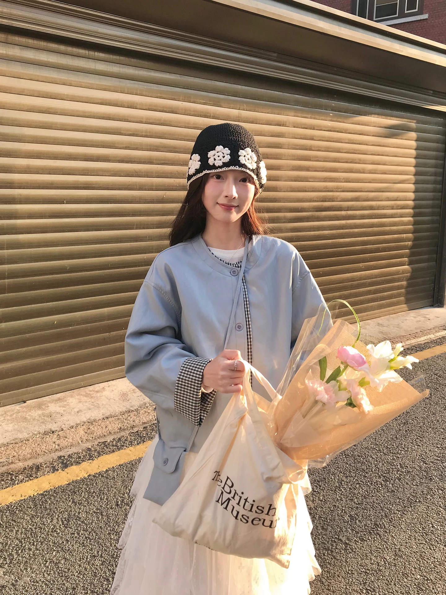 

Korean Sle round Ne Leather Jaet Women's Design Sense Splicing Spring Outerwear Elegance Top Ins Fake Two-Piece Coat