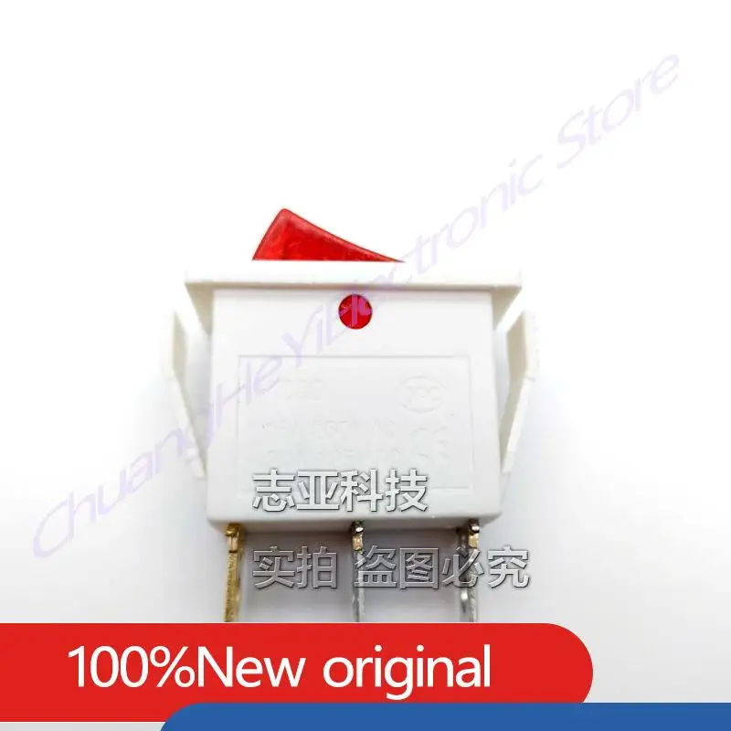 Ship Type Switch KCD3 with Light 3 Pin 2 Speed White Electric Frying Pan Electric Heat Pan Warping Switch