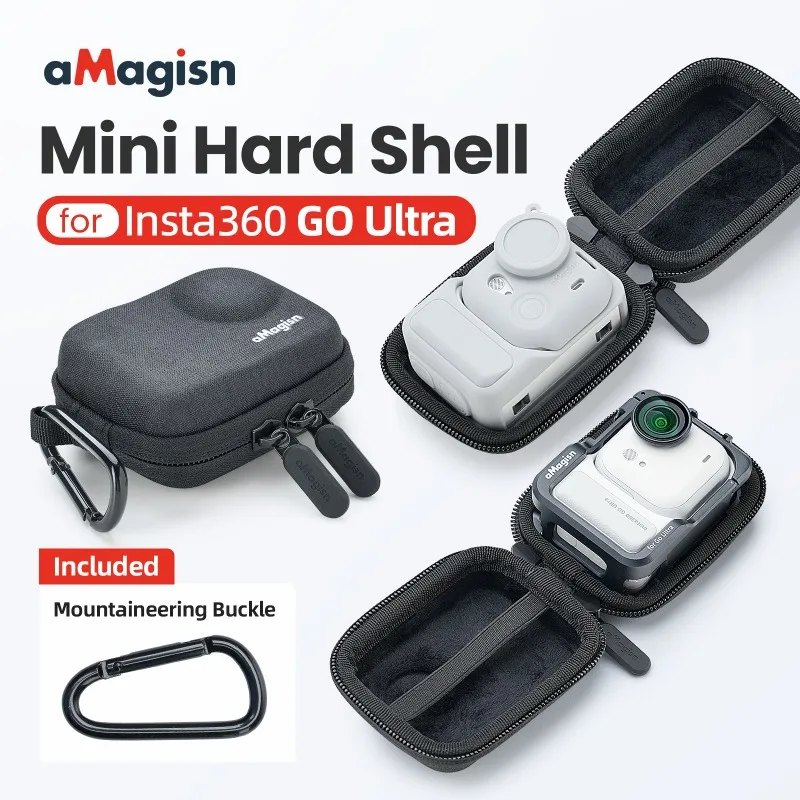 منظم الجسم aMagisn لـ Insta360 GO Ultra مقاوم للخدش ومقاوم للتآكل ومقاوم للماء ملحقات حماية محمولة