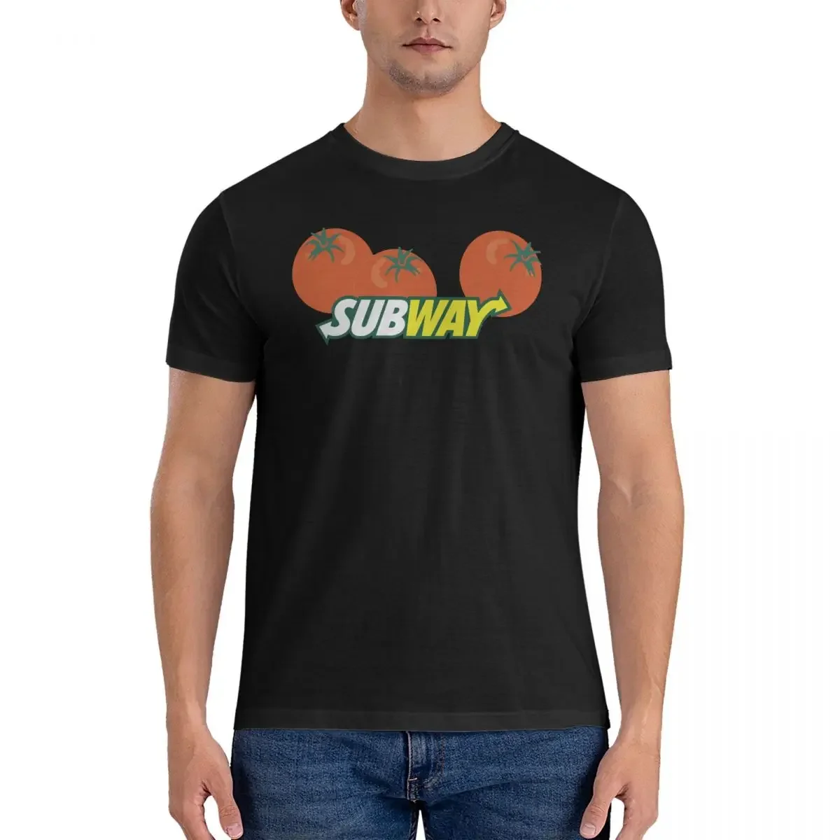 Tomato T-Shirt for Men S-Subway Awesome Pure Cotton Tee Shirt Crew Neck Short Sleeve T Shirt Unique Clothing