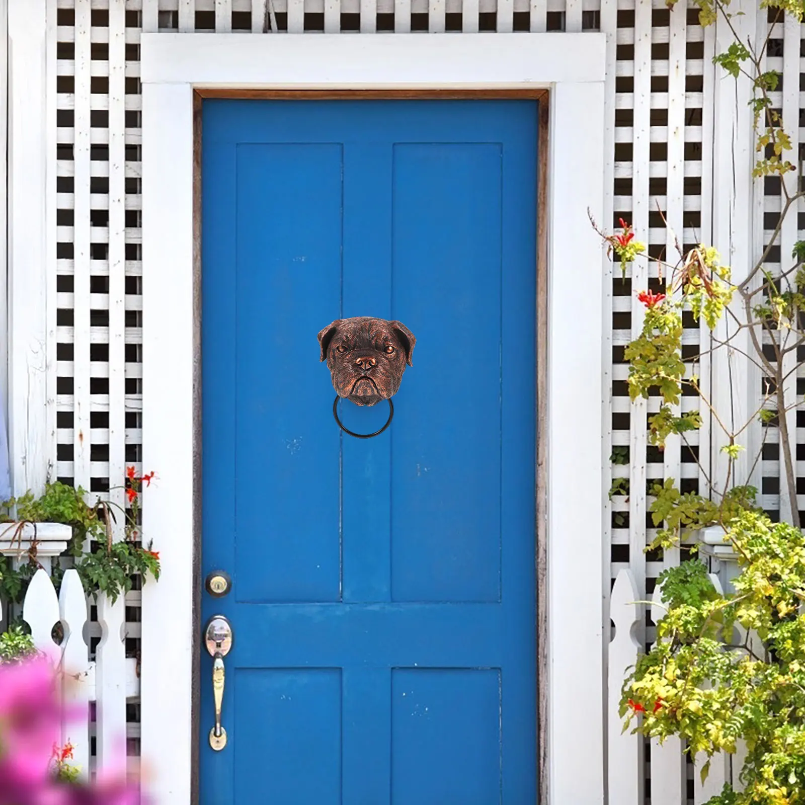 

Dog Head Front Pull Handle Decorative Resin Craft Home Entrance Accent Door Hardware