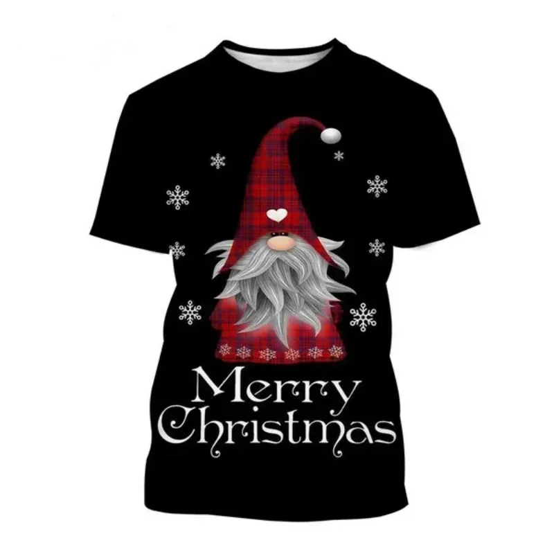 Men\'s Clothing New Santa Claus 3D Printing T-shirt Personalized Christmas Gift Graphic Tops Harajuku Street Unisex Short Sleeve