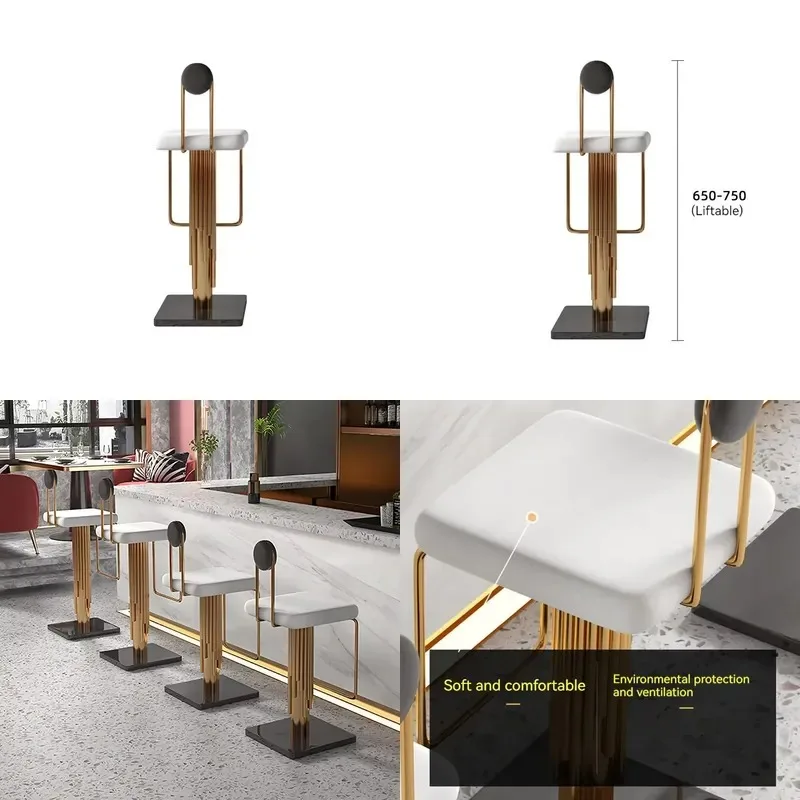 Luxury Bar Stool Counter Height Chair Lift Rotating High Seat
