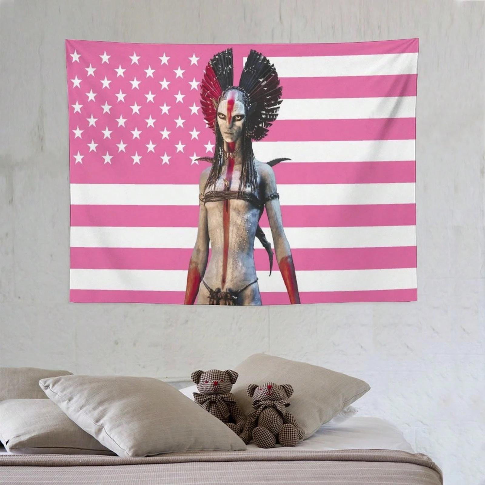 1pc Varang Pointing In Command Tapestries, Varang Pink Flag, Varang Avata Indoor Wall Tapestry For Living Room Bedroom Dorm Wall