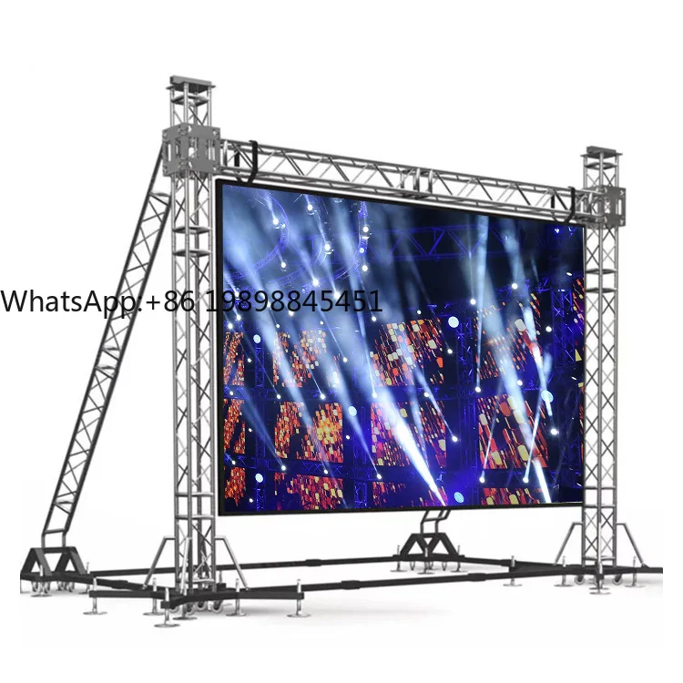 จอ LED วิดีโอวอลล์ P3.91 สำหรับใช้งานภายใน/ภายนอกอาคาร ขนาด 500x500 มม. ฉากหลังเวทีขนาดใหญ่ เชื่อมต่อไร้รอยต่อ จอ LED ให้เช่า