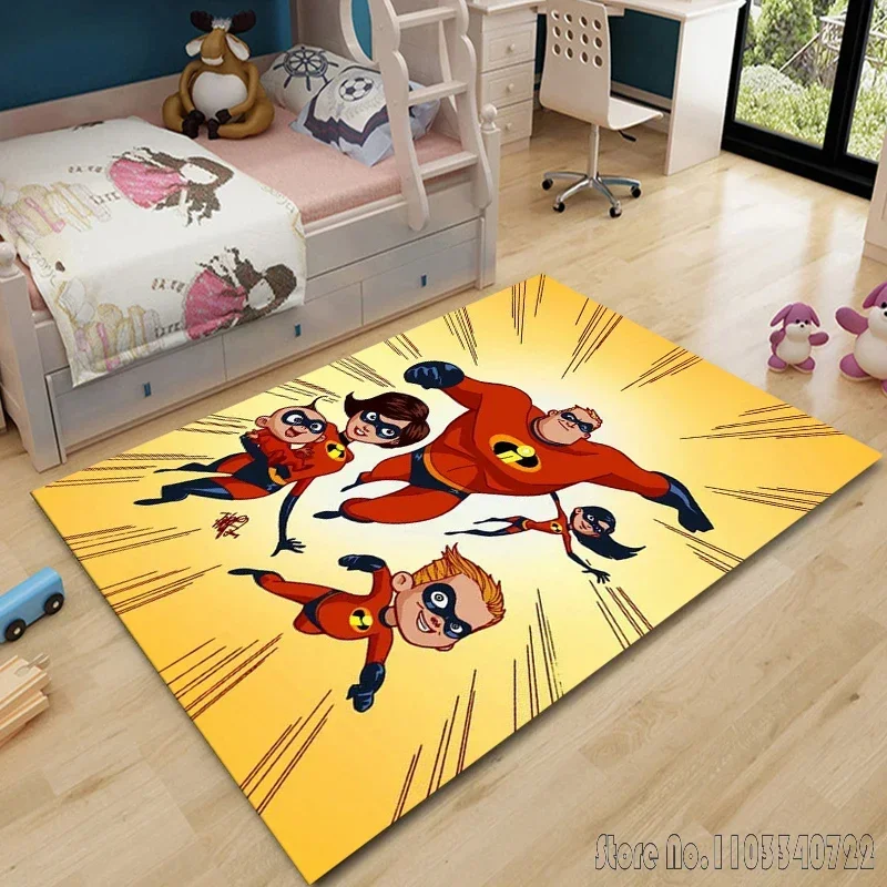 Disney The Incredibles Cartoon Rug Carpets 80x120cm Decor for Bathroom Kids Floor Mat Living Room Children's Bedroom Sofa